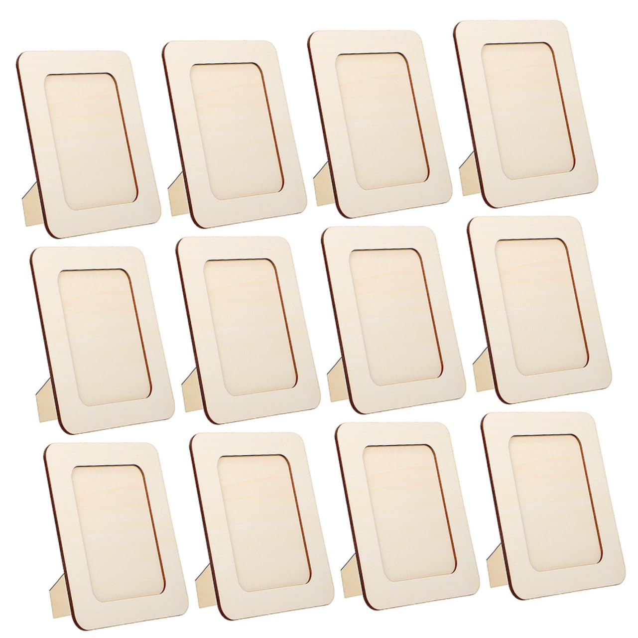 Cornici per Foto Cornice per Foto da Tavolo Protettiva 12 Pezzi in Legno Grezzo Stabile e Facile da Personalizzare per Progetti Diy Decorazione Camera da Letto
