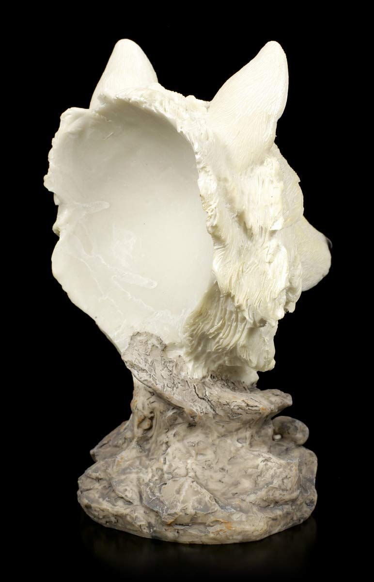 Figuren Shop Gmbh Figurine Décorative Loup Buste - Solitaire Hunter Sculpture Animalière, Peint à la Main