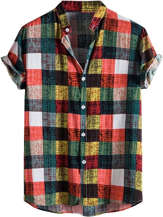 Image of LookMark Men's Cotton Blend Casual Printed Regular Fit Shirt