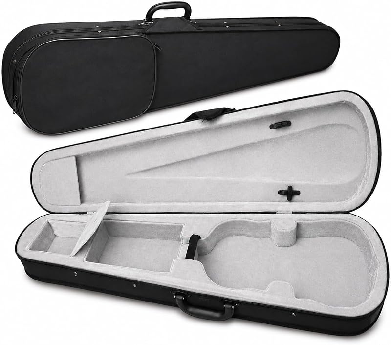 4/4 Full Size Violin Hard Case,Professional Triangular Lightweight Suspension Carry Violin bag (Gray)