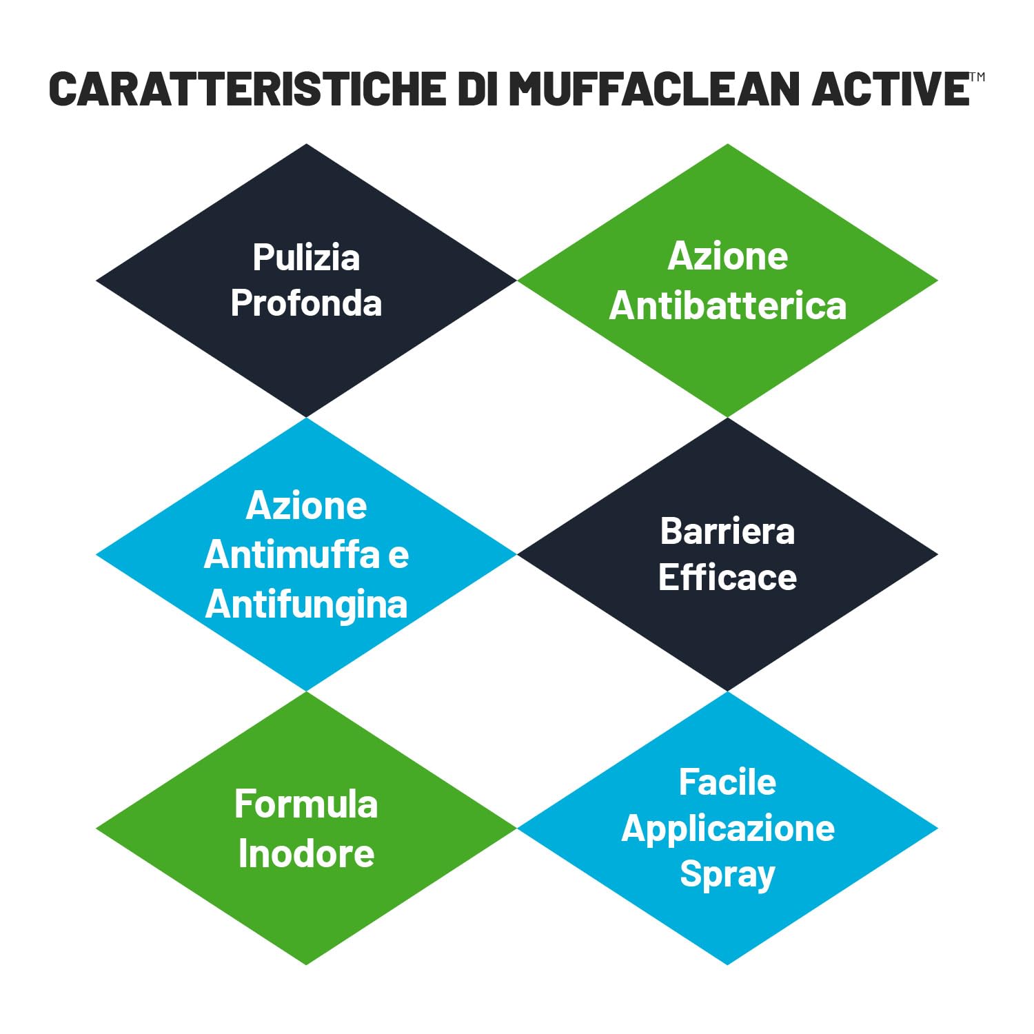 TECNOSTUK MuffaClean Active 1L. – Detergente Igienizzante Inodore ad Azione Rapida per Muffe e Funghi – Spray Professionale per Pareti e Soffitti Interni