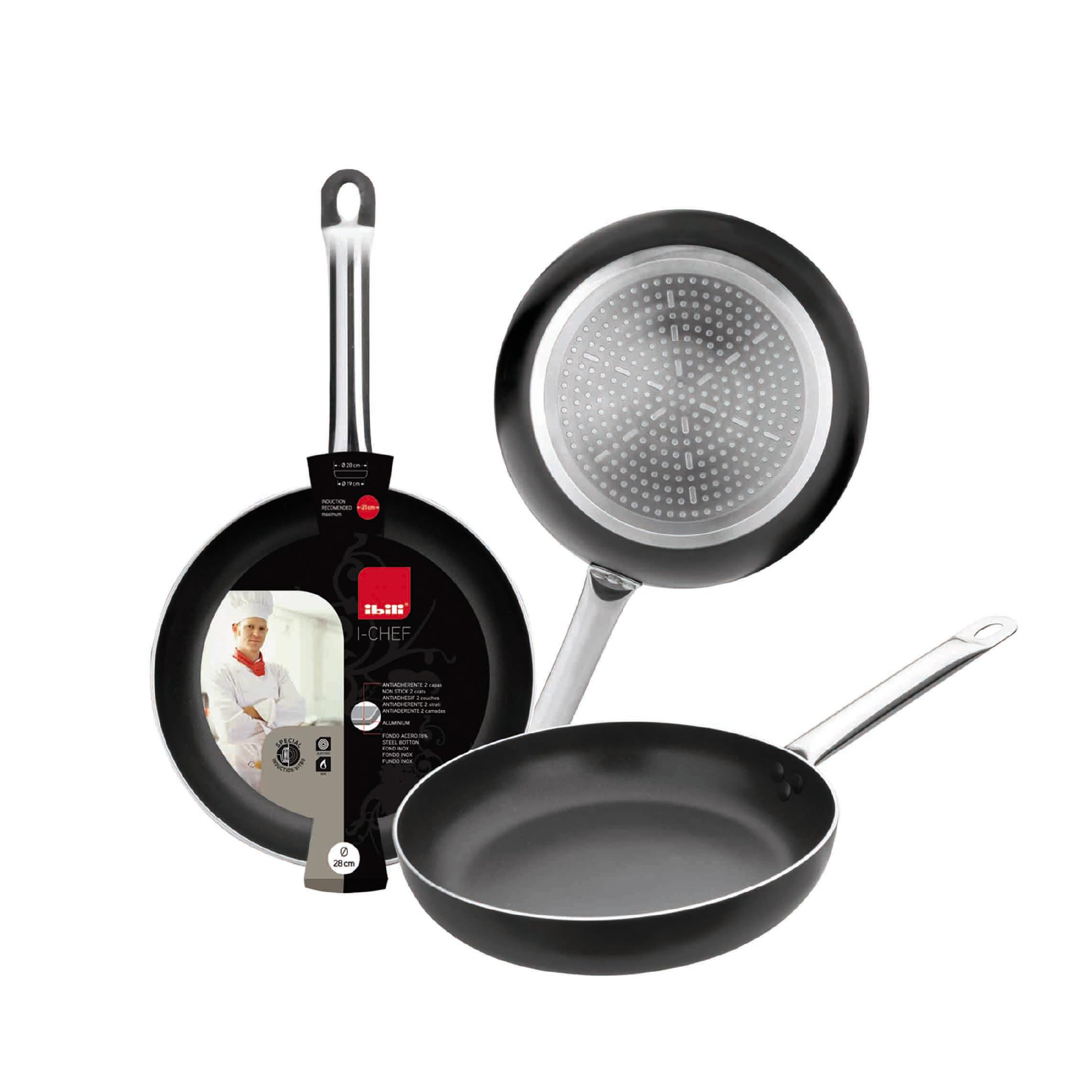 Ibili 403022 - Sartén I-Chef 22 cm Aluminio