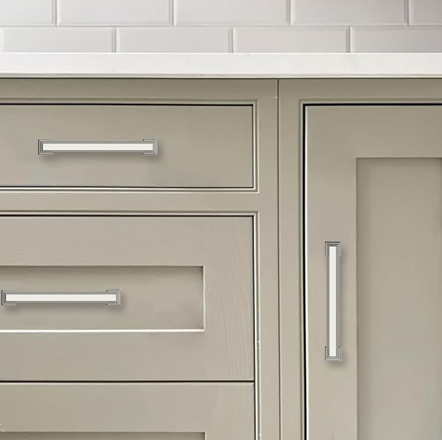 KHTUMEWARE-80102 Polished Nickel Cabinet Pulls CTC 3-3/4 in (96 mm) 2-Pack in Polished Nickel — KHTUMEWARE