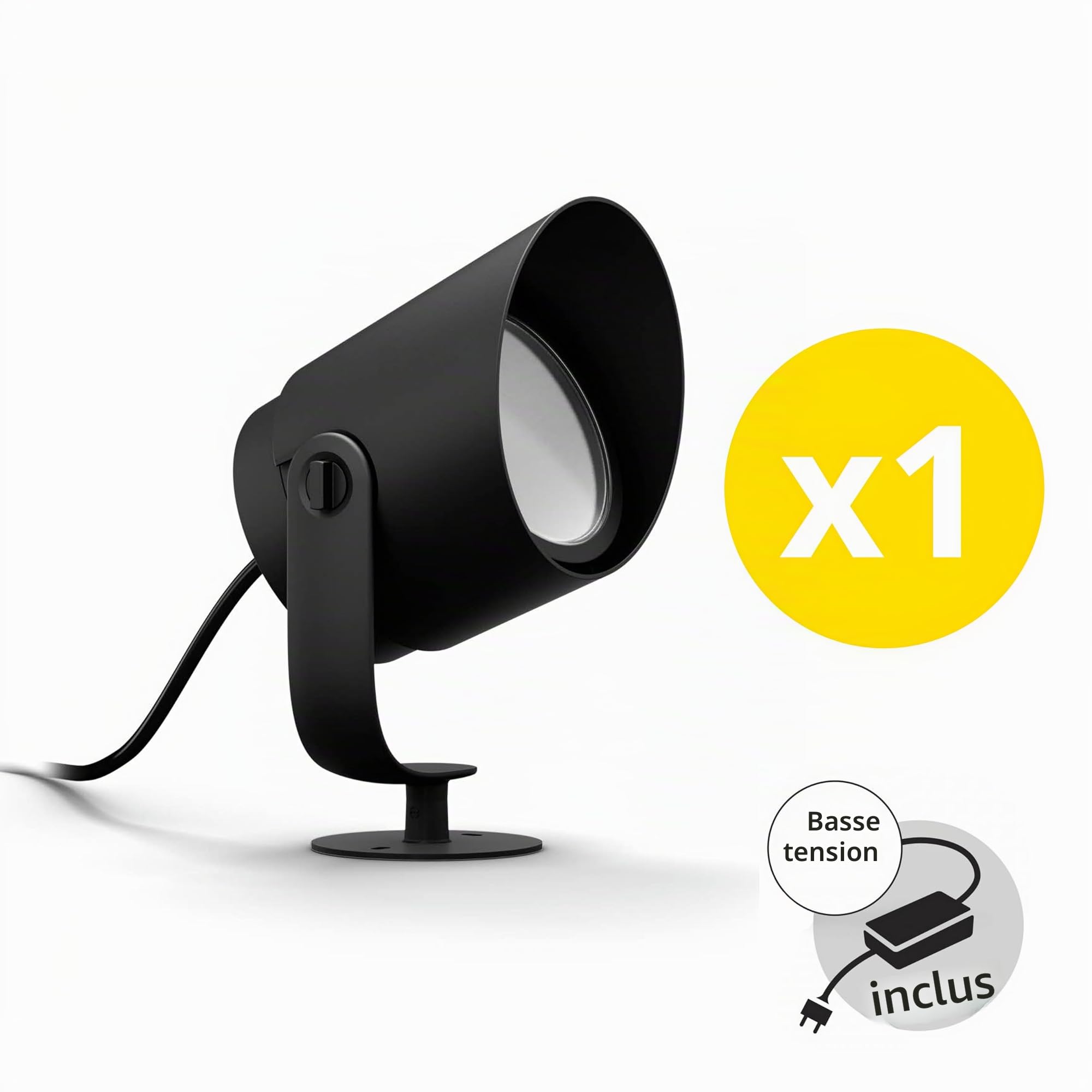 Philips Hue Lily XL Kit de base avec 1 spot de jardin (anthracite) - Lumière blanche et colorée - Comprend 1 câble d'alimentation - Éclairage de jardin - Hue White and Color Ambiance