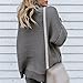 Women's Long Sleeve Oversized Turtleneck Sweaters Side Slit Batwing Jumper Tops Casual Loose Pullover Sweatshirts (Grey,Medium)