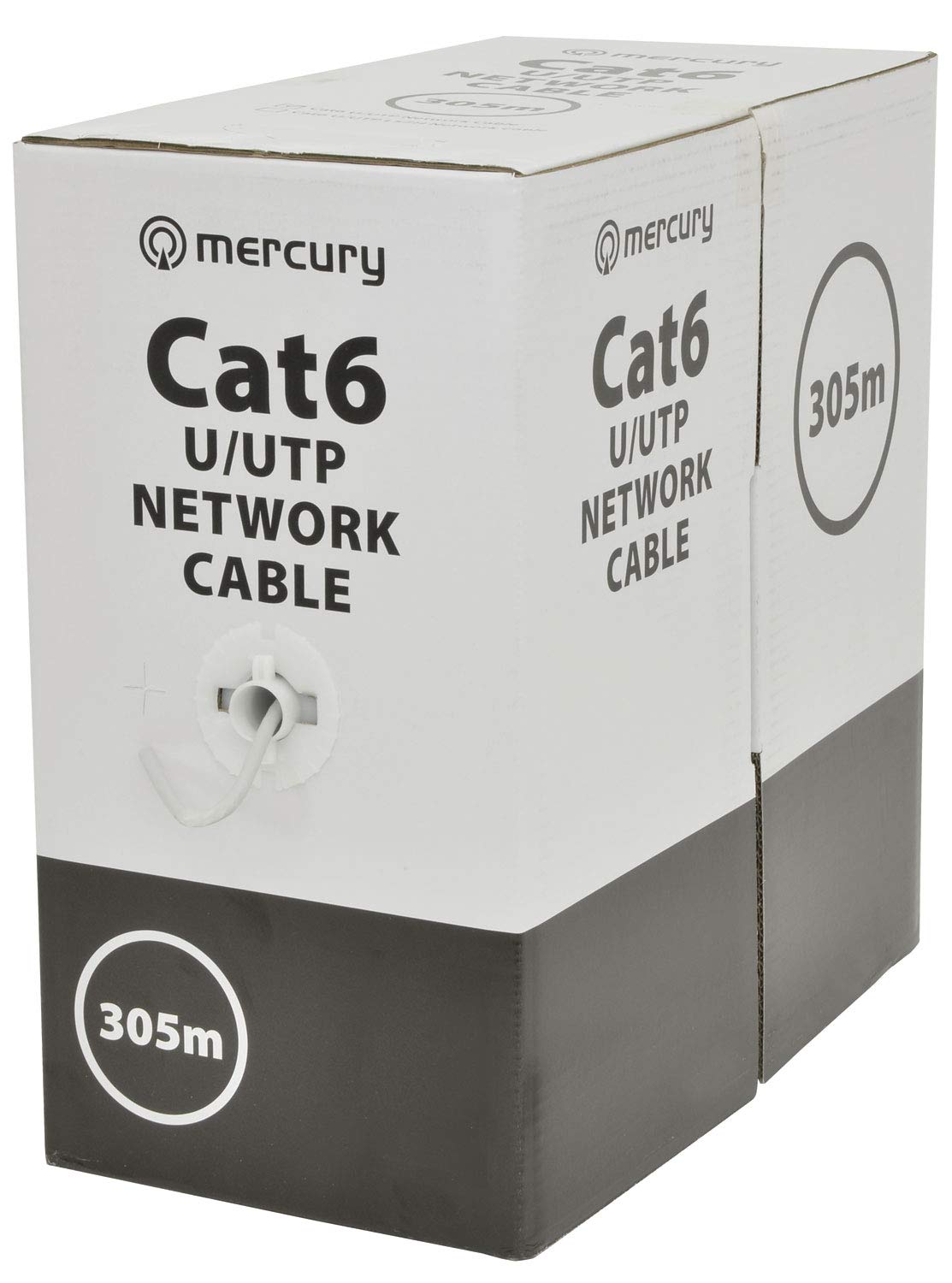 Mercury | Cat6 High Speed Oxygen Free Solid Copper Network Cable | Grey 305m