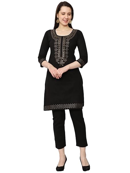FNOCKS Women's Fleece Velvet Fabric Kurta Palazzo Set with Pocket