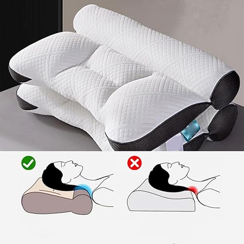 Miniatura 6 de DENGWANG Almohada ergonómica ultra cómoda para el cuello, almohada súper ergonómica, protege tu cuello y columna vertebral, mejora el sueño, apoyo