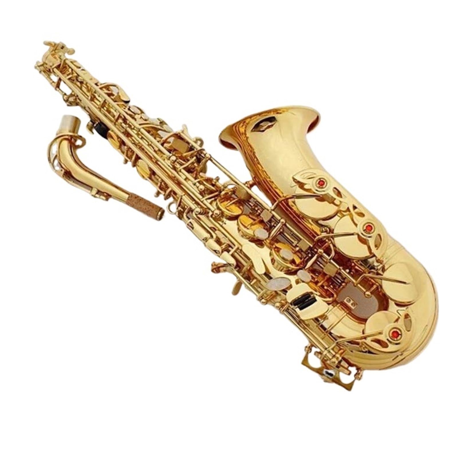 Sassofono Contralto In Mi Bemolle Laccato Oro Strumento Professionale In Ottone Con Astuccio Per Ance E Bocchino Sassofono