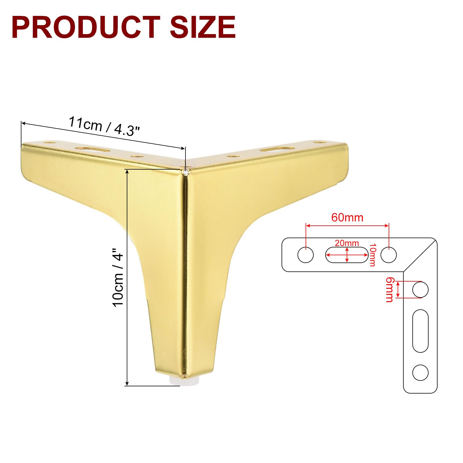 PATIKIL Metal Furniture Legs 4 Inch - Image 2