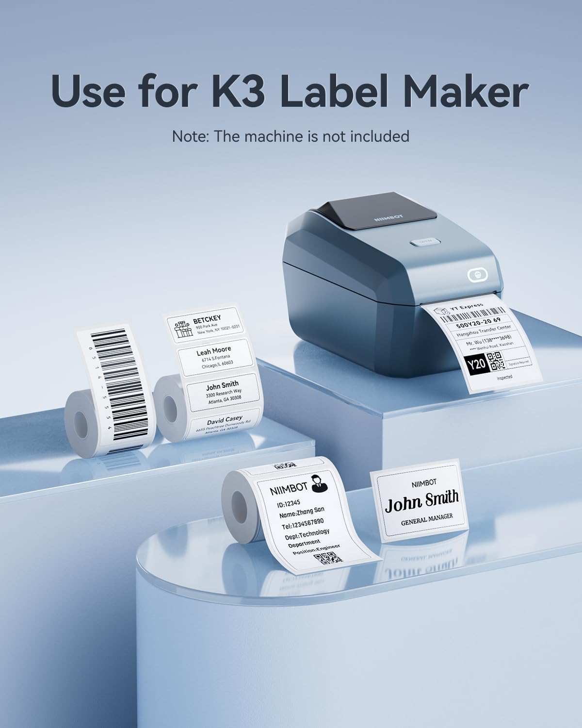 NIIMBOT Labels,Self-Adhesive Large Roll Label, 2.01"×4.02"(51×102MM) 300 Labels/Roll, Compatible with NIIMBOT K3 Desktop Printer, Thermal Tape for Mailing Address Barcode Office Business - Image 4