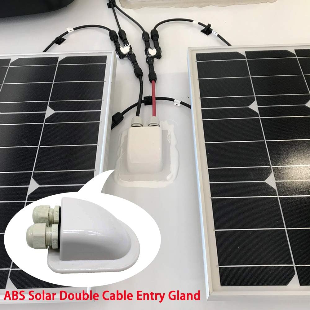 100W 12V Solar Poly Panel RV Kit with 20A PWM Charge Controller/Mounting Brackets/Solar Cables/Cable Entry housing(100W PWM20A)
