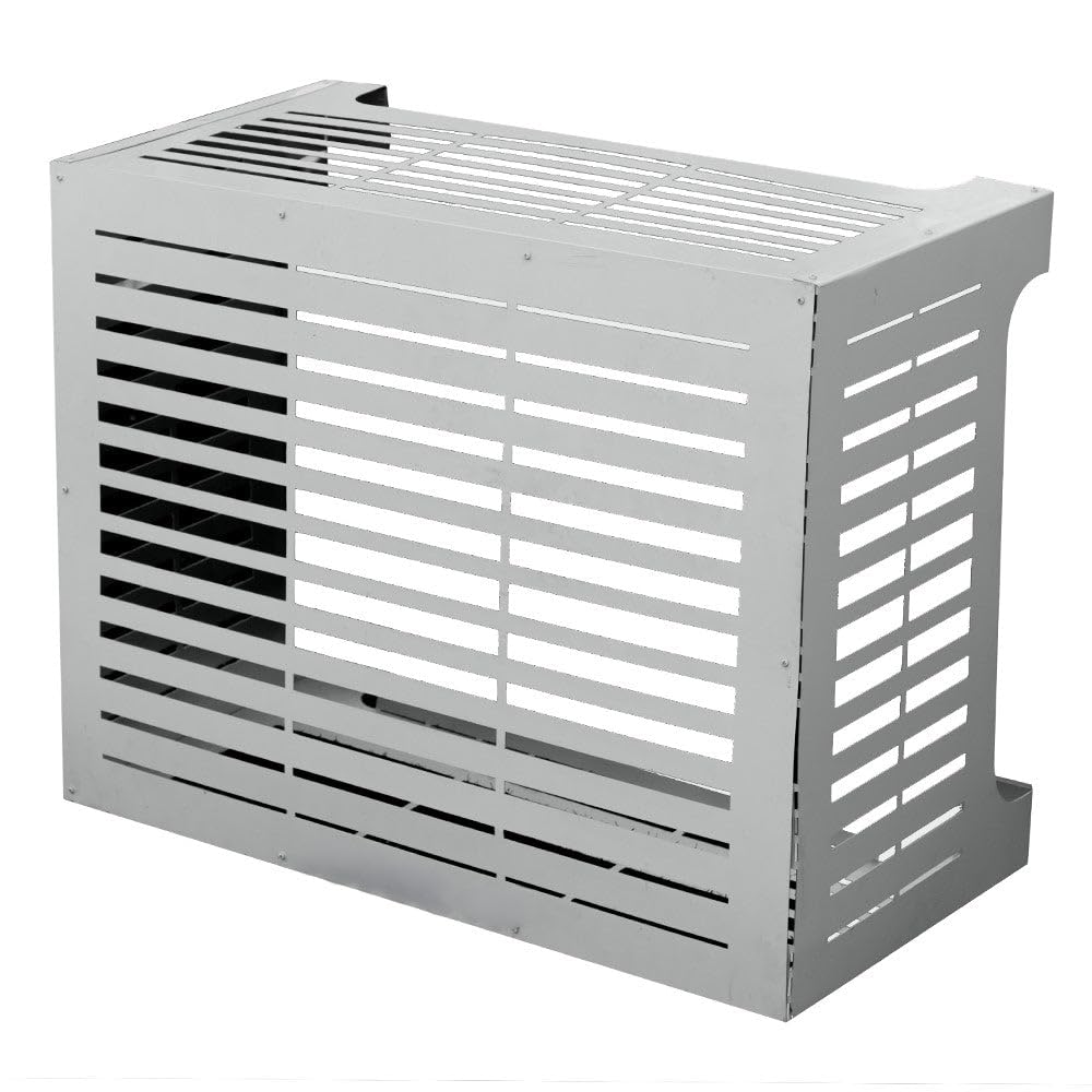 DIVINA HOME Copricondizionatore copertura per climatizzatore LINEAR M Bianco in alluminio L86 x P44 x H68 cm