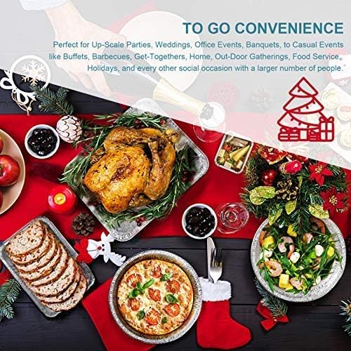 XIAFEI 2LB Takeout Foil Pans with Lids(50 Pack), Recyclable Food Storage,Disposable Aluminum Foil for Catering Party Meal Prep Freezer Drip Pans BBQ Potluck Holidays- 8.26" x 5.7" x 1.77"