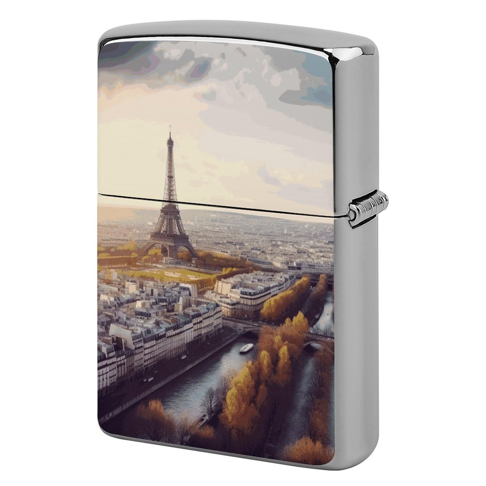 Aerial View of Paris Cityscape Lighter Cover for Men, Personalized Lighter Case for Birthday Gift, Flip-Top Lighters Protective Cover, Portable Lighters Shell for Outdoor, Travel