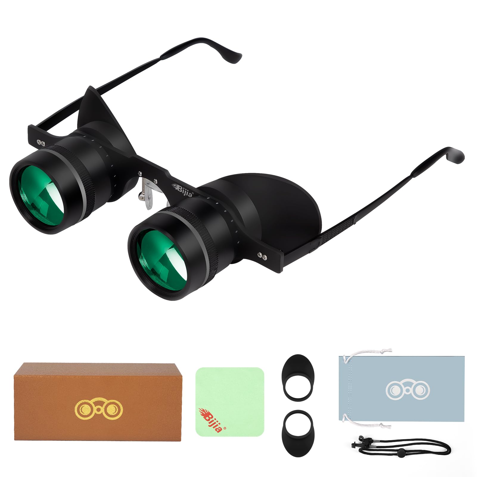 BIJIA 3X Opera Binocular Glasses, Hands-Free Lazy Glasses Binoculars Lightweight for Fishing, Bird Watching, TV, Sports, Concerts, Theater and