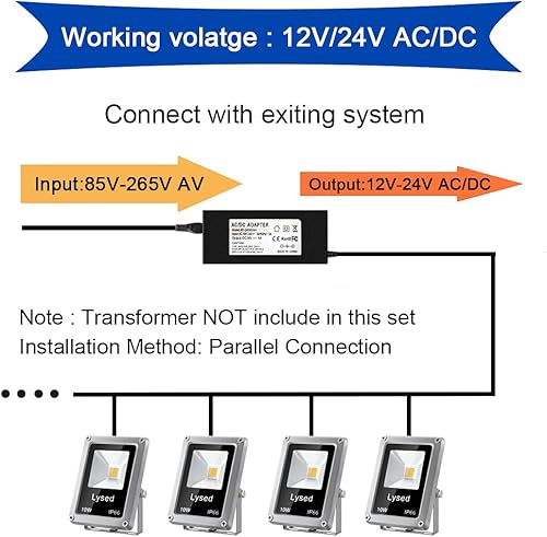 Miniatura 6 de Luces LED de baja tensión de 10 W, luz de inundación al aire libre 12 V blanco súper cálido (1000 LM) IP66 impermeable para jardín, camino,