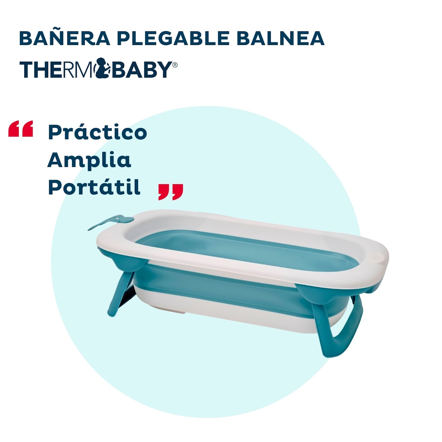 Thermobaby - Bañera plegable para bebé BALNEA: Ultracompacta - Diseño moderno - Almacenamiento práctico - Ocupa poco espacio - Fácil de usar
