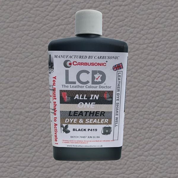 LCD All-in-One Leather dye & Sealer - Repair & Restore Paint, Permanent Colour for Sofas, Shoes, Handbags, Clothing, self Sealing 100ml by The Leather Colour Doctor (Grey) - 3