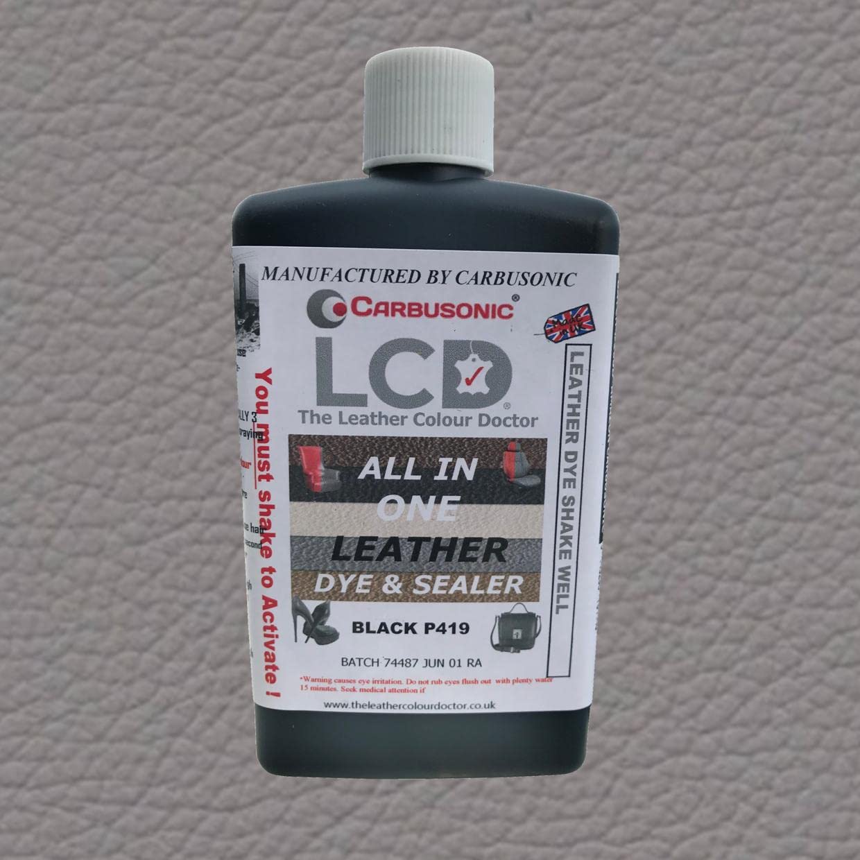 LCD All-in-One Leather dye & Sealer - Repair & Restore Paint, Permanent Colour for Sofas, Shoes, Handbags, Clothing, self Sealing 100ml by The Leather Colour Doctor (Grey) — view 3
