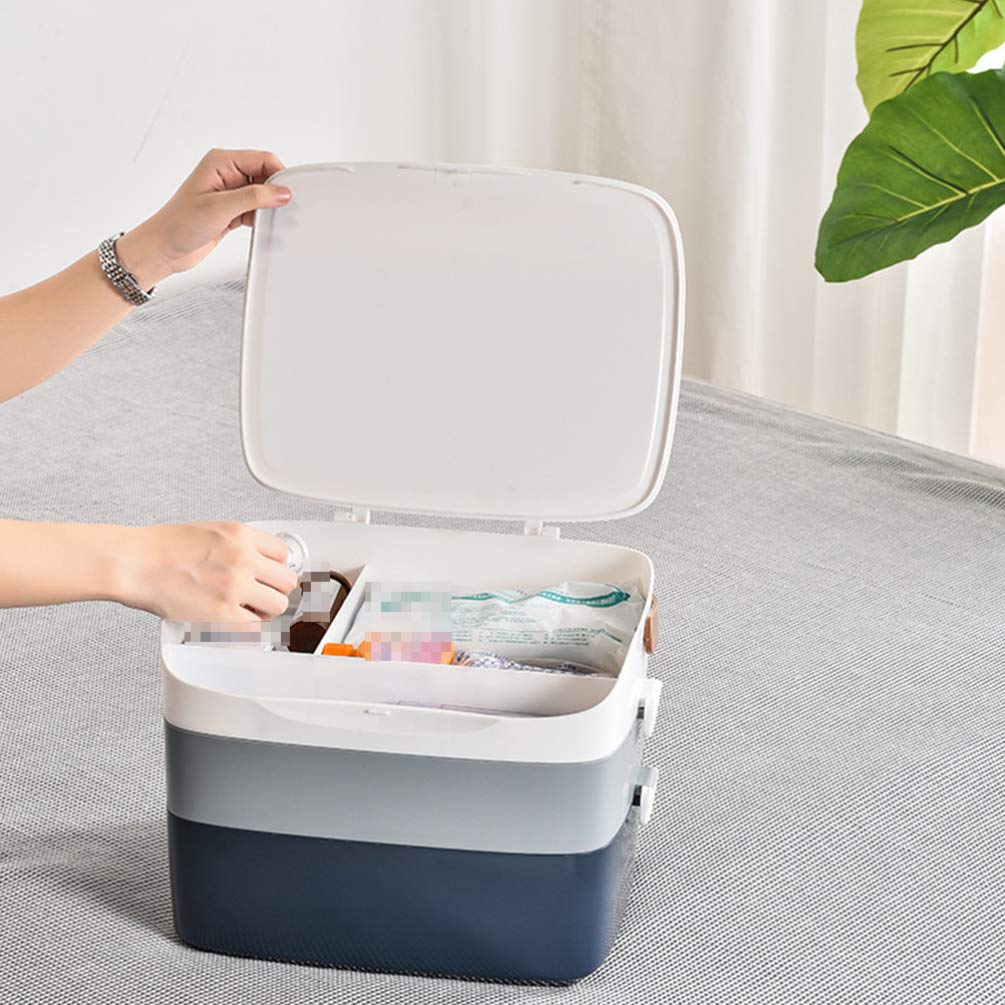 Cabilock Compartimento para El Hogar Caja de Almacenamiento de Medicamentos Caja de Medicamentos de de Gran Capacidad Botiquín con Compartimentos Separados para Suministros para