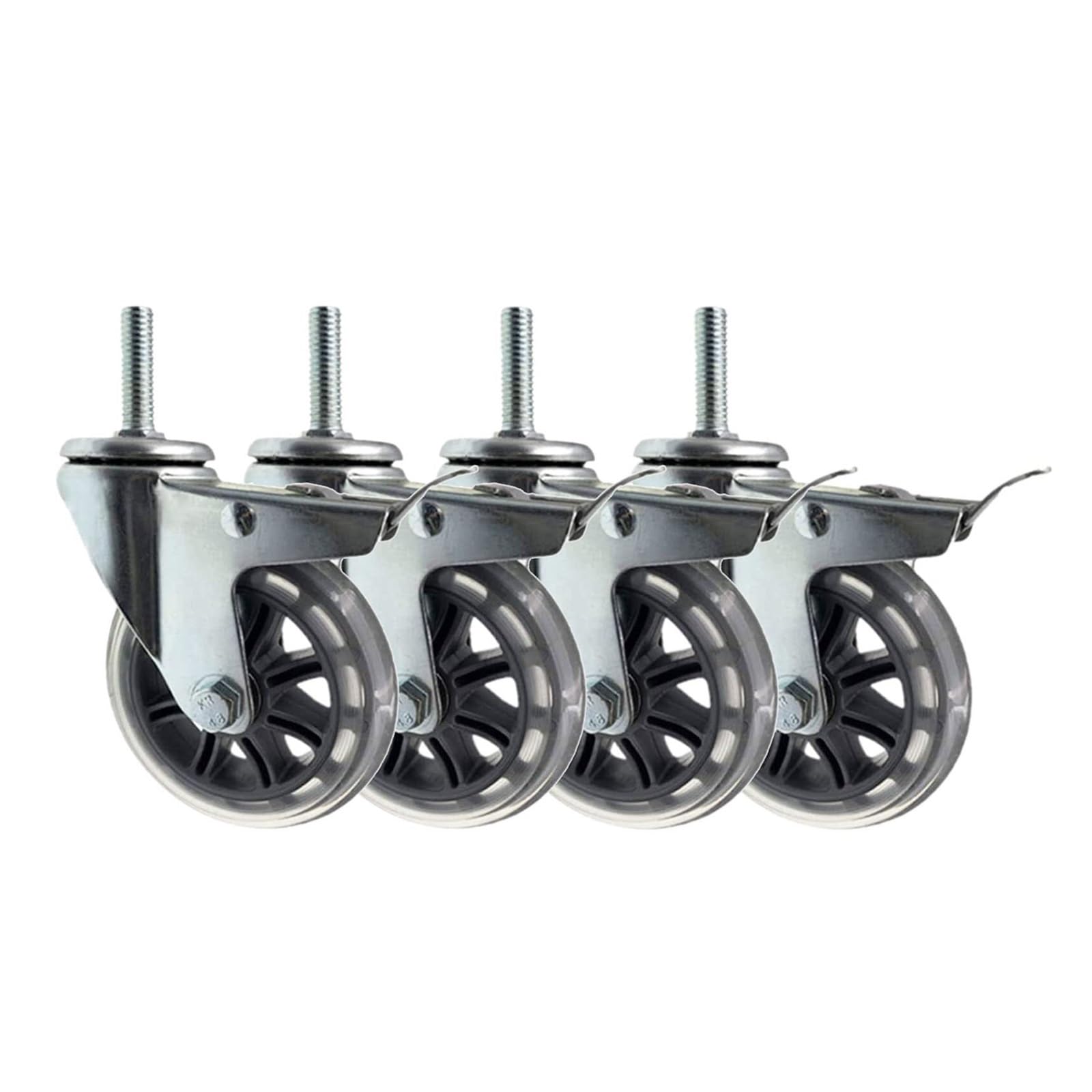GYRAZXS 4 x Heavy Duty Swivel Castors with Brakes (M8 x 30mm) Industrial Grade Mobility Wheels for Furniture Equipment and DIY Projects