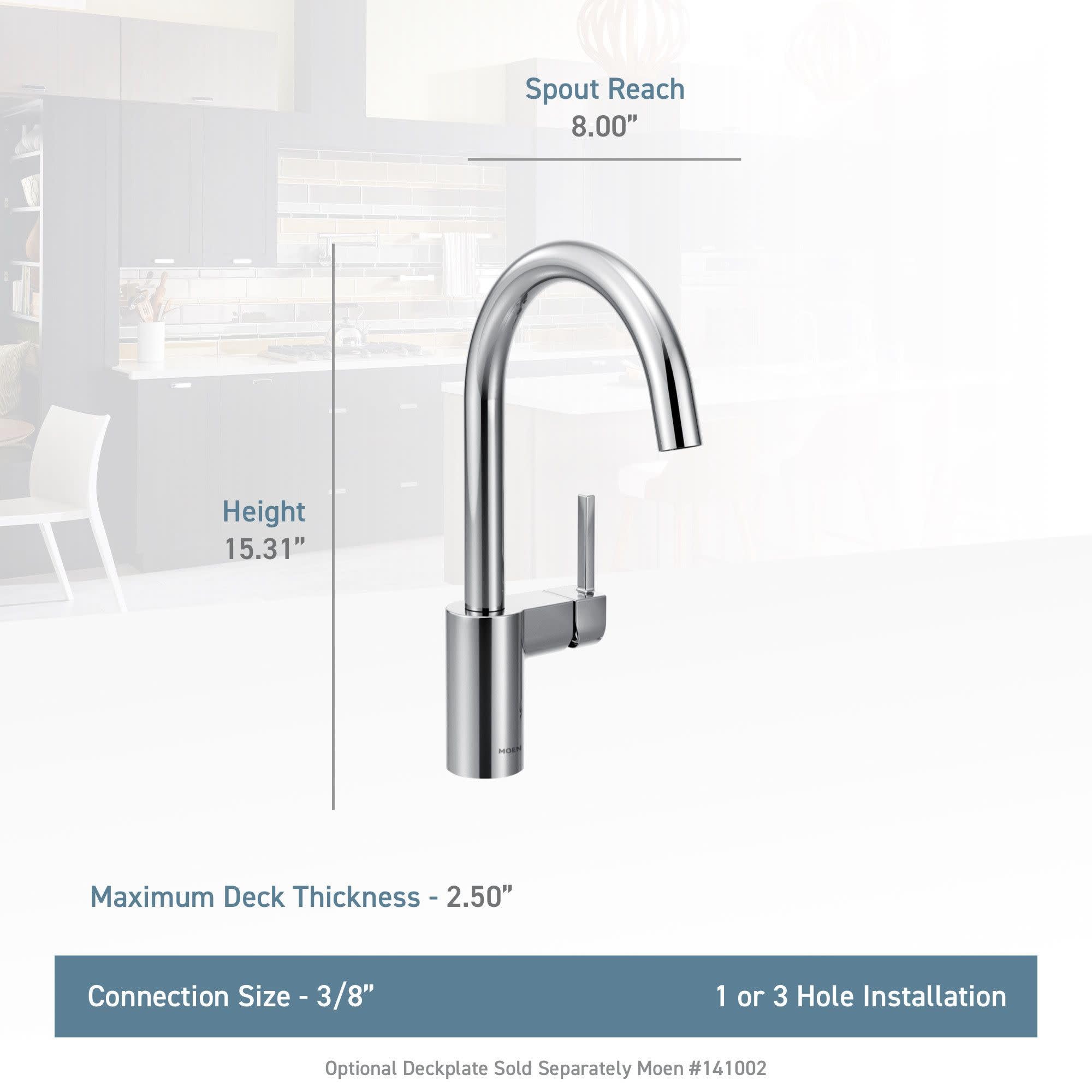 J*W様 90TAYLOR-HOBSONCOOKECINEMALENS1inch Moen 7365 Align One-Handle High-Arc Modern Kitchen Faucet, Chrome