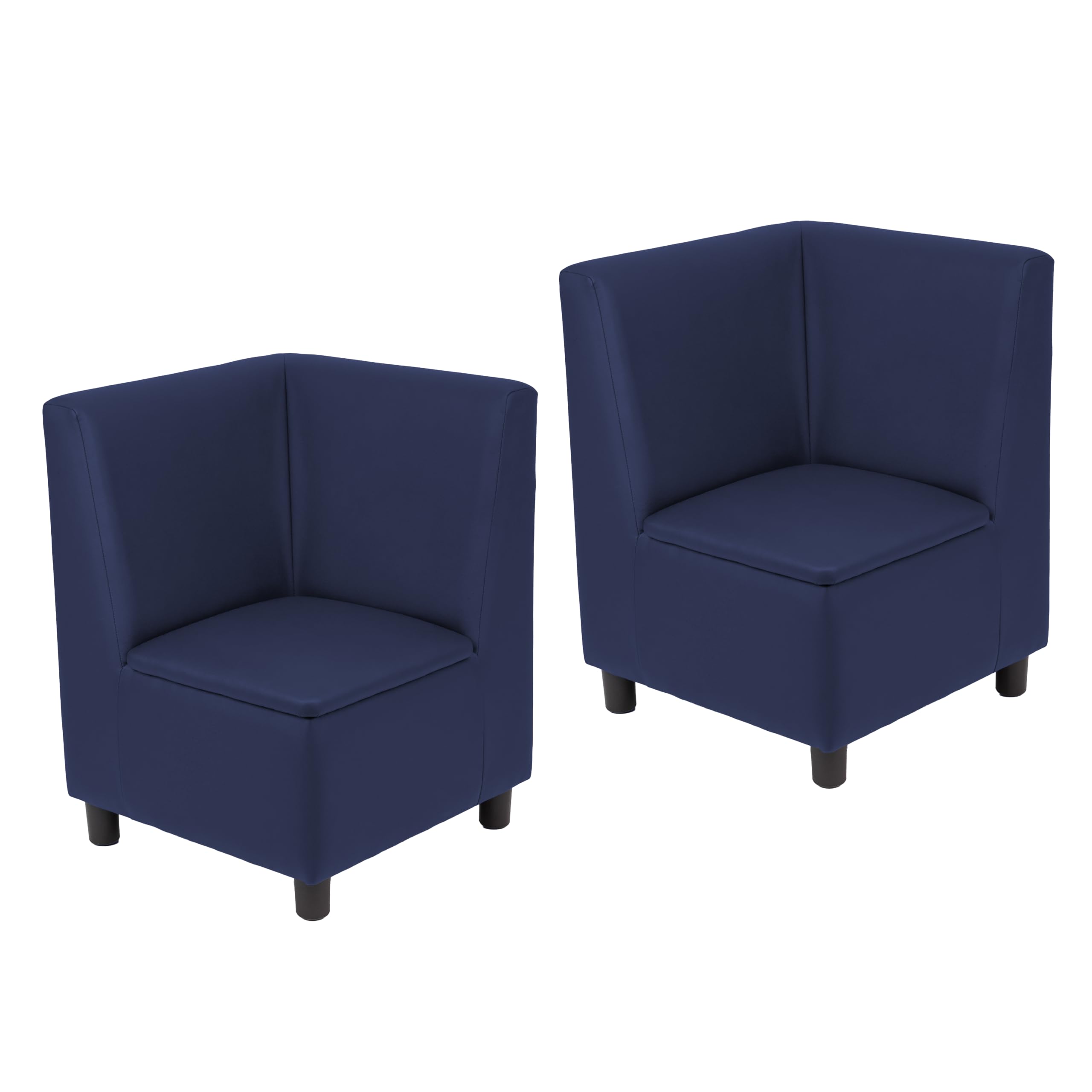 FDP Kid Comfort Collective Modular Corner Armless Armless Chairs, 2-Pack - Navy