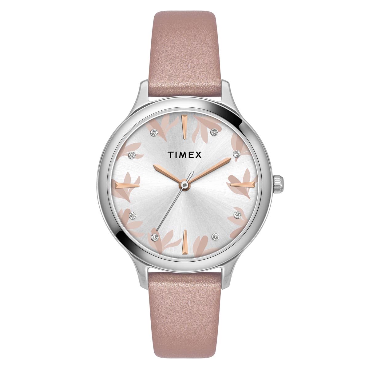 TIMEX Leather Women Silver Round Dial Analog Watch - Twtl12107, Band_Pink (B0D95WB4S9) Amazon Price History, Amazon Price Tracker