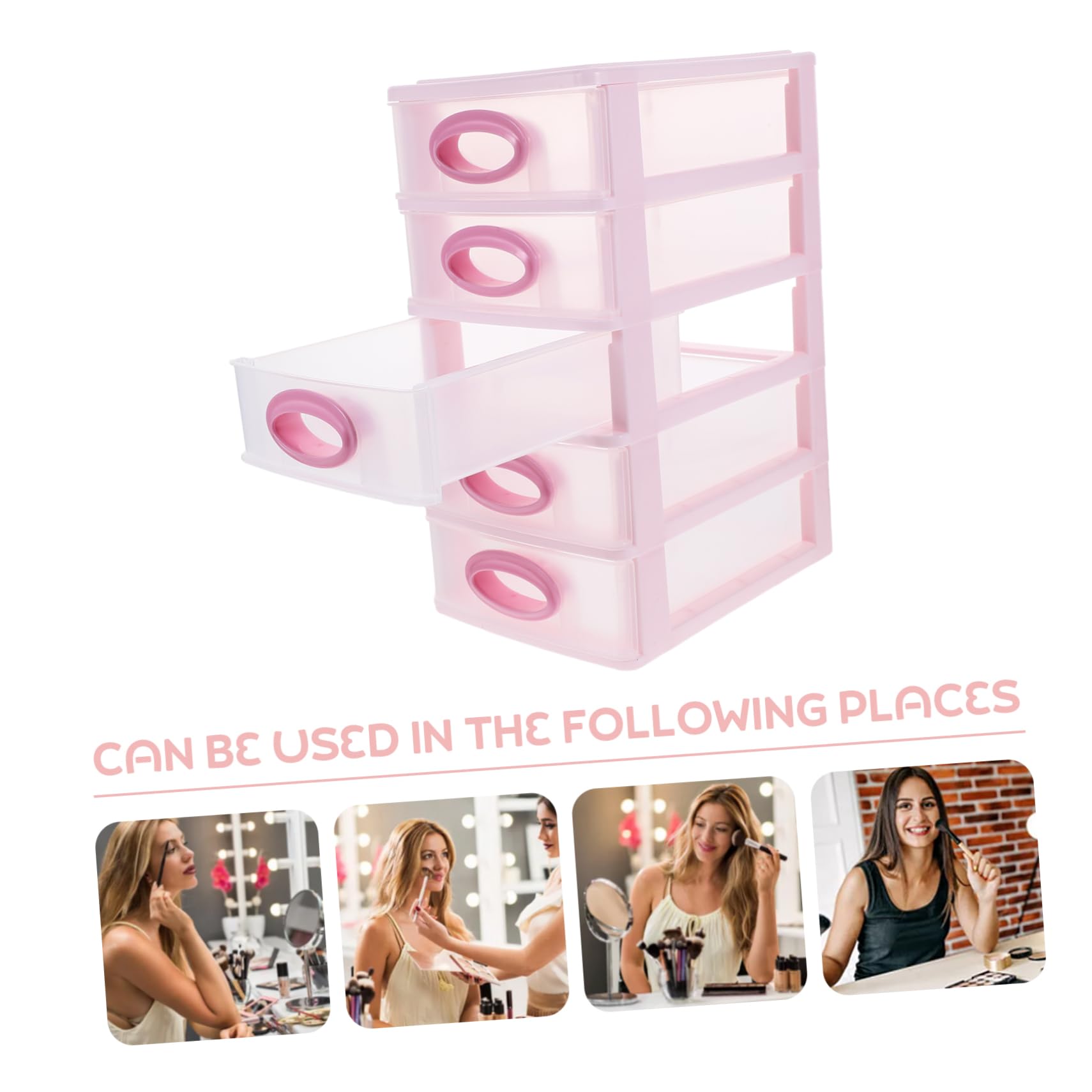 HOMSFOU Organizzatore Per Cassetti Da Scrivania 5 Strati, Mobiletto in Plastica Per Trucco, Contenitore Portadocumenti Resistente in Pp Per Ufficio, Studio, Bagno e Casa