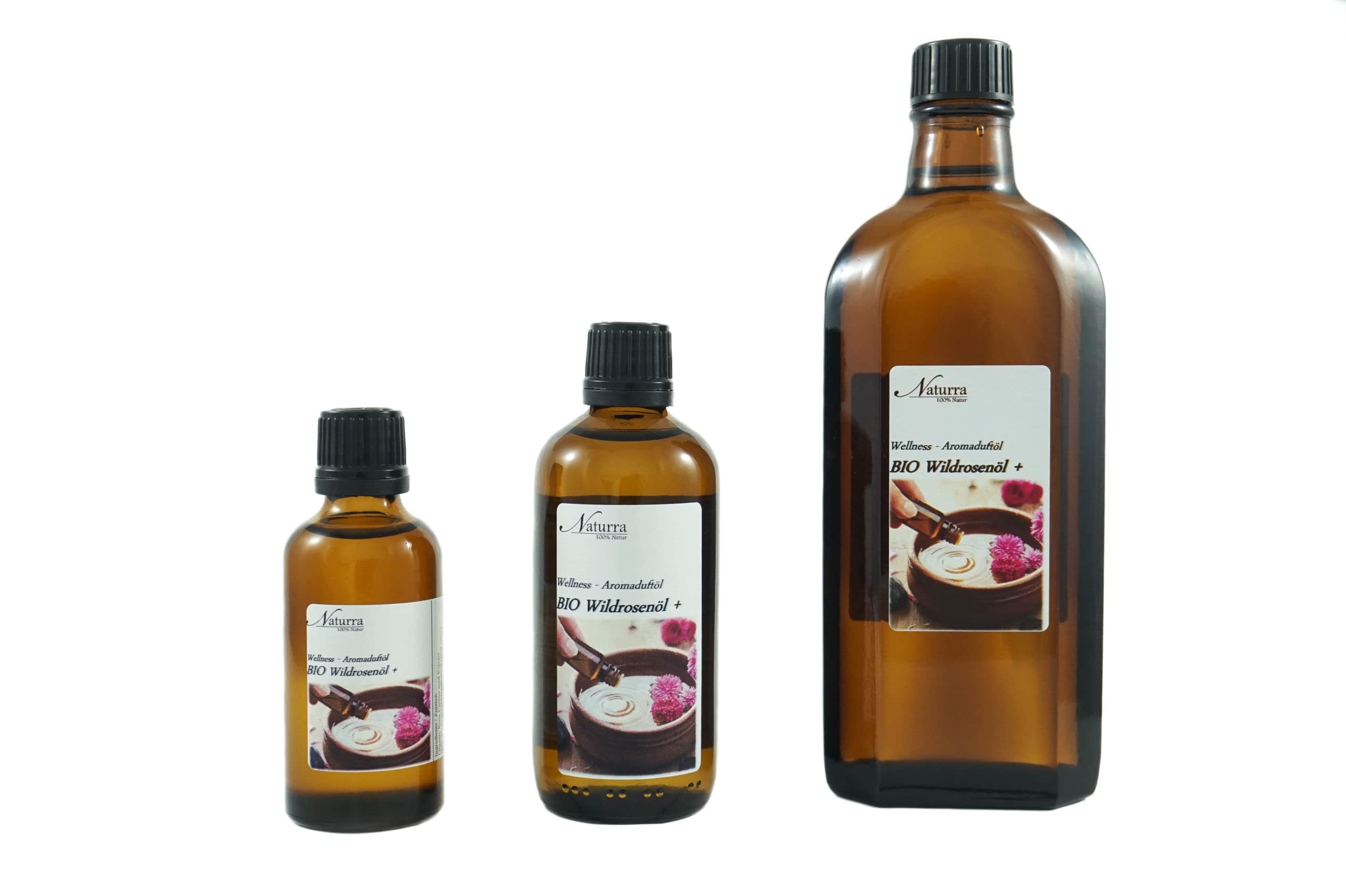 Bio Wildrosenöl 100ml Hagebuttenkernöl kaltgepresst nativ mit Bio-Orangenöl ätherisches Öl Wellnessöl Körperöl Aromatherapie Naturkosmetik Deiner Wahl - Citrus Aurantium Dulcis
