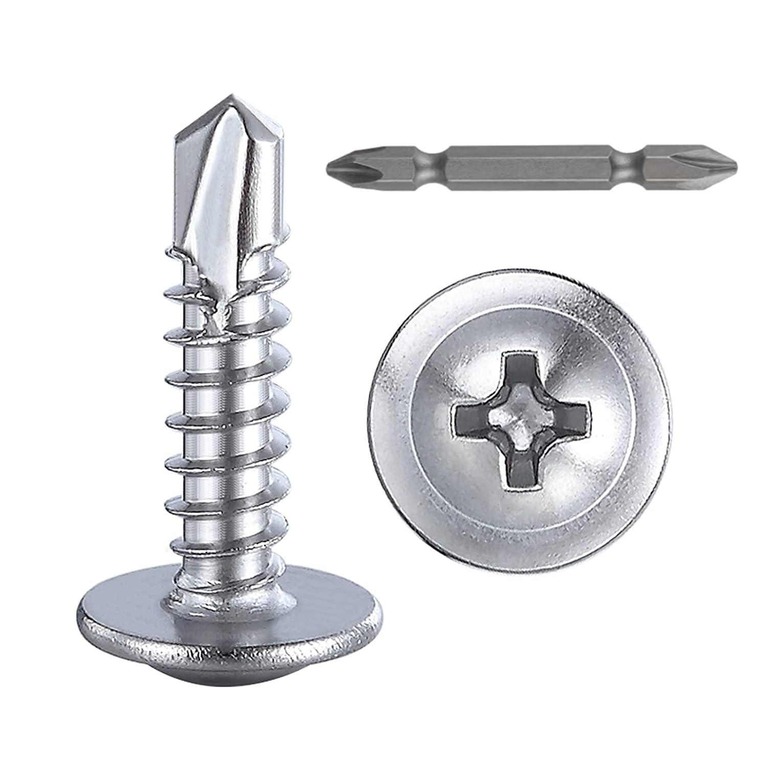 410 Stainless Steel Sheet Metal Screws - 300 Pack -18