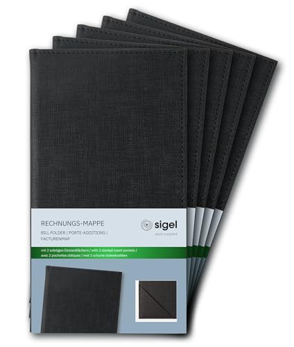 Porte-additions durable SIGEL en noir parfait pour les tables de brasserie et cafés