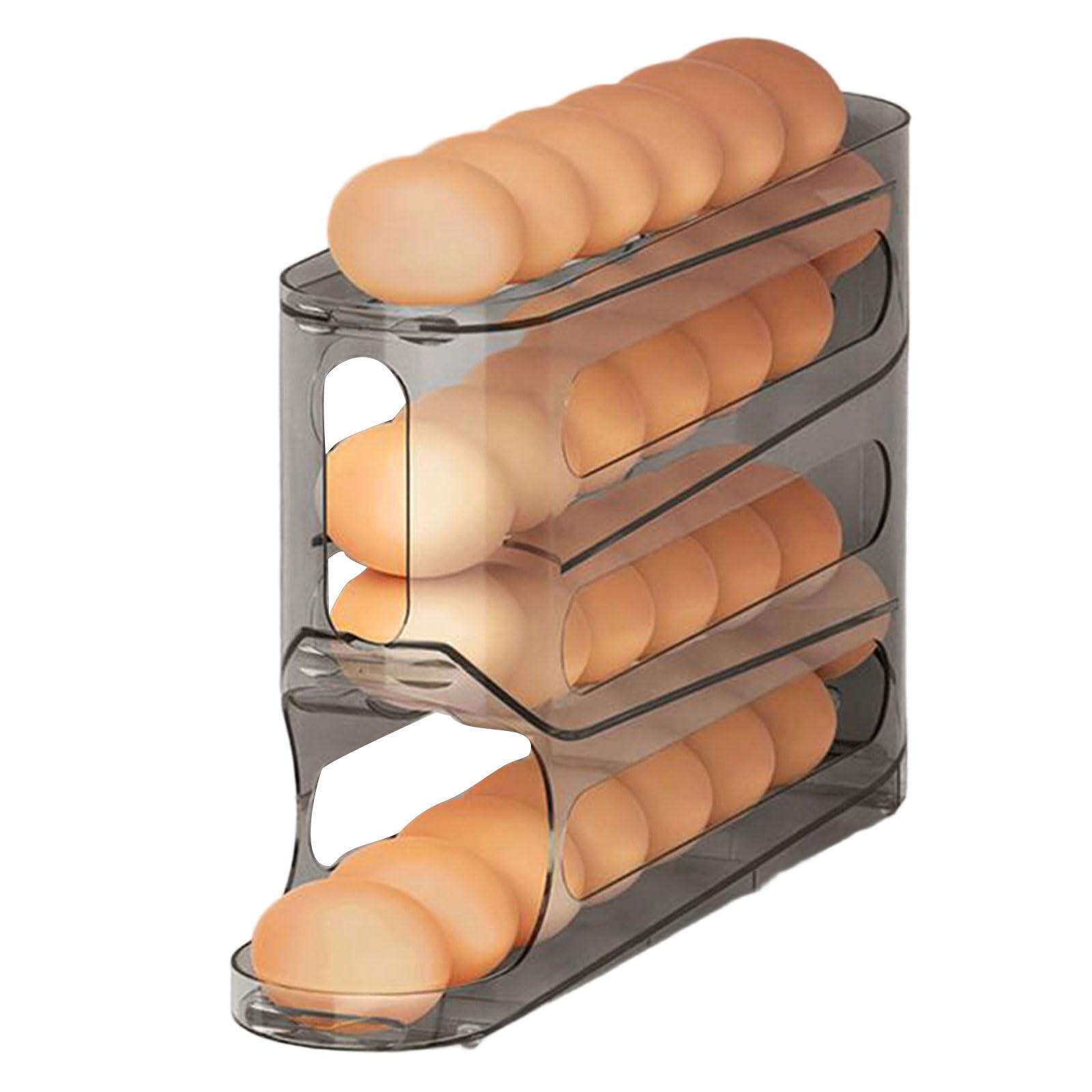 alloneslife Modern Refrigerator Eggs Dispenser with Heavy Duty Build and Layered Organization Fridge Organizers Crash Resistant Eggs Box