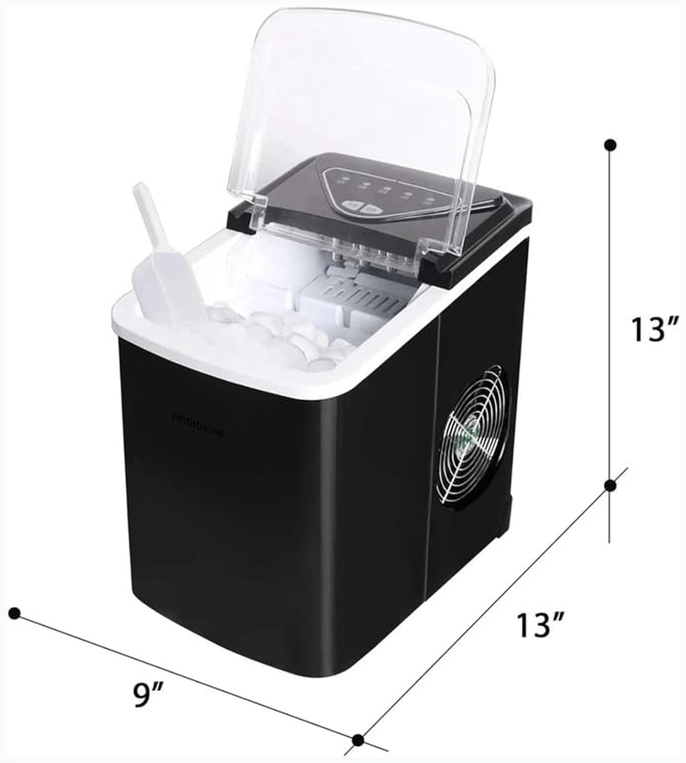AMNOOL mdlian Compact Countertop Ice Maker 26lbs of Ice per day Ice Maker Countertop Portable Ice Machine