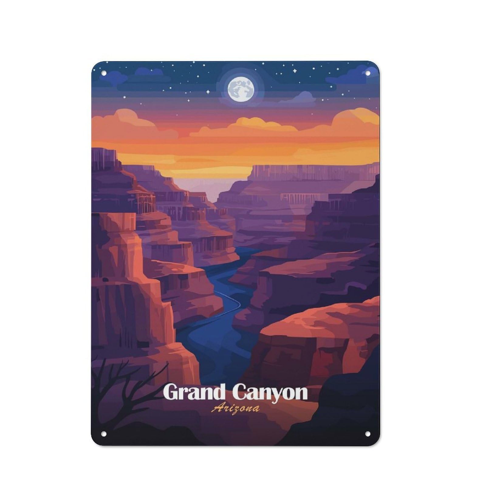 Junmoney Style-1 Outdoor Room Shed Metal Sign 40X30cm Featuring Grand Canyon Night, Utility Space Decor For Patio Bar, Workshop, Shed Or Kitchen