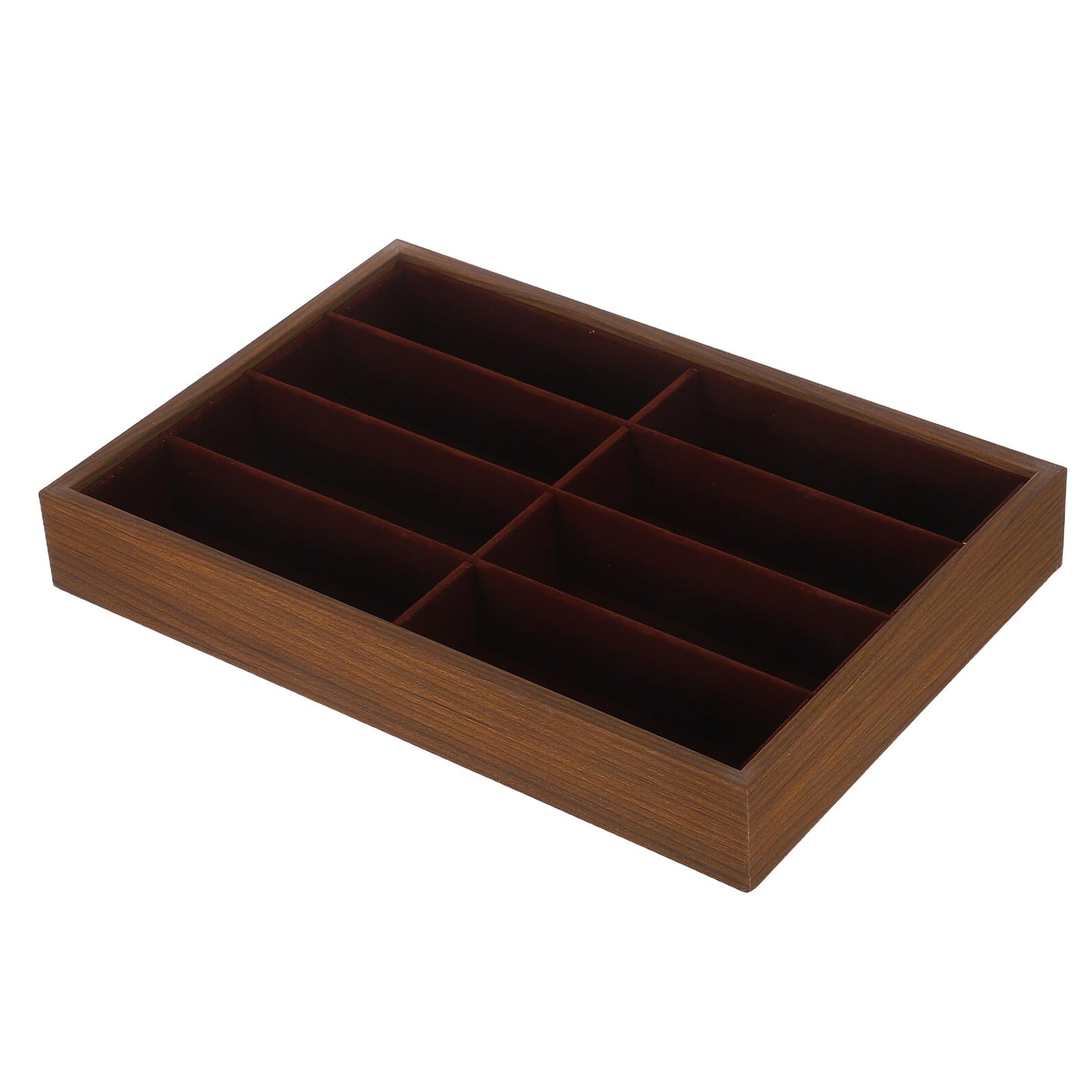 Caja Organizadora y Almacenamiento Seguro de Madera de Gafas de Sol y Base Antideslizante 8 Compartimentos Espaciosos para Exhibición Elegante