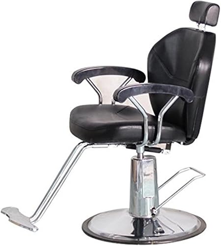 Vista 4 de Funnylife Silla de peluquero hidráulica negra con reposacabezas y reposapiés Equipos (negro) Negro -,Rojo -,https:/ www.Yaxa/dp/undefined