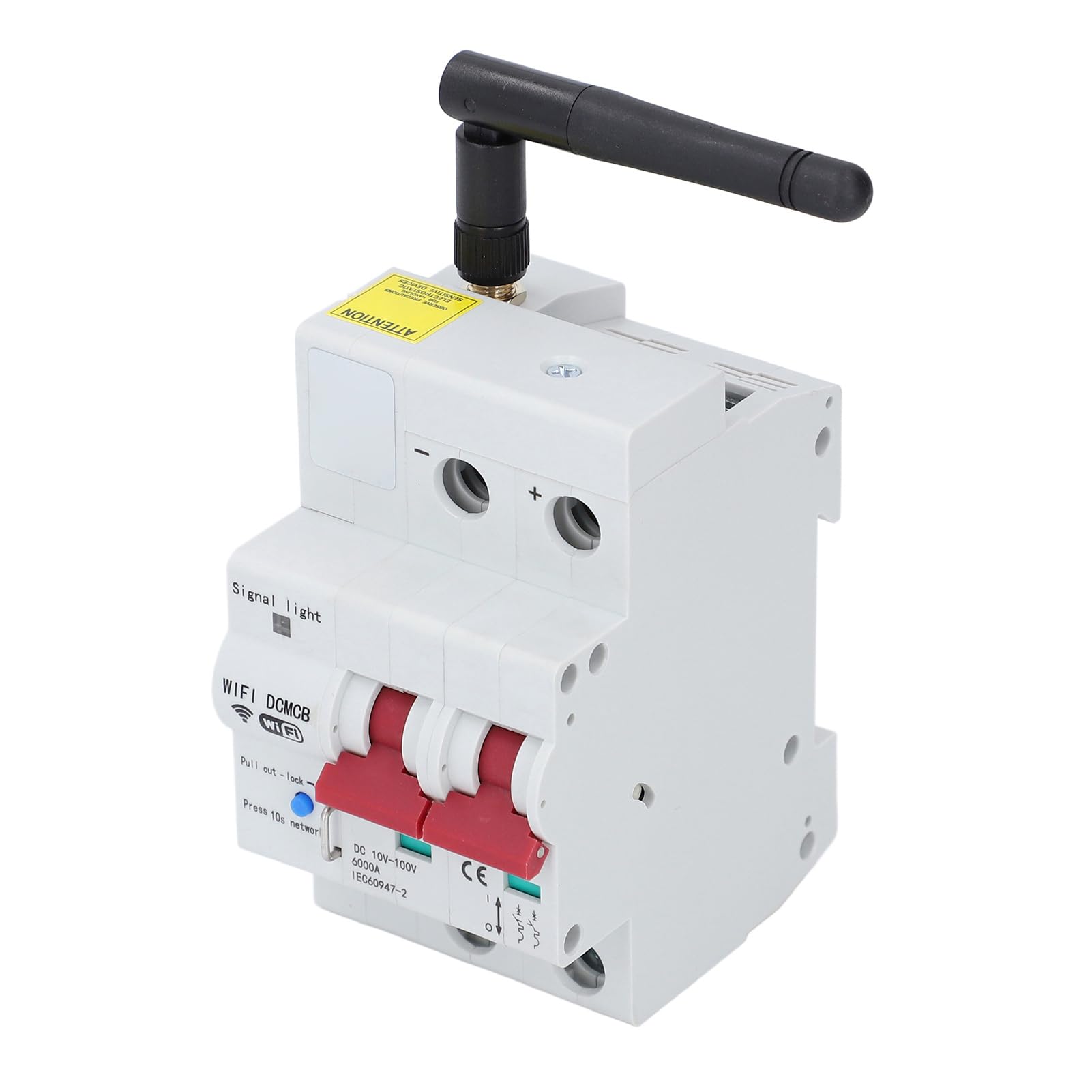 Eujgoov Disjoncteur Intelligent WiFi 2P 100A DC 10-100V avec Verrou de