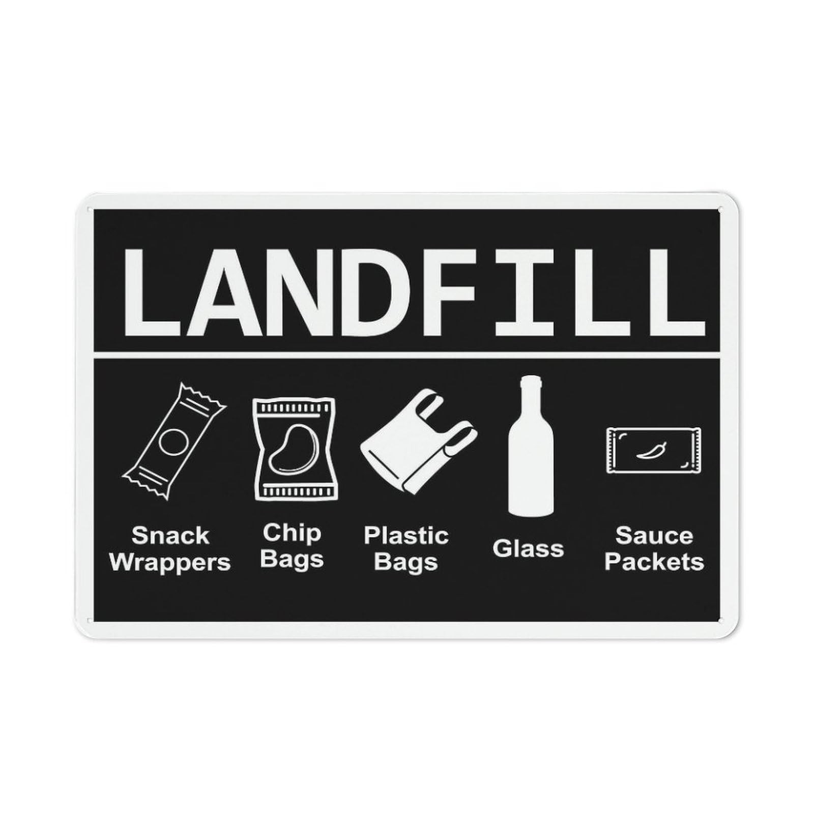 Xewazd A2037 Landfill 8"X12" Aluminum Tin Sign - Safety Warning Alert For Indoor & Outdoor Use