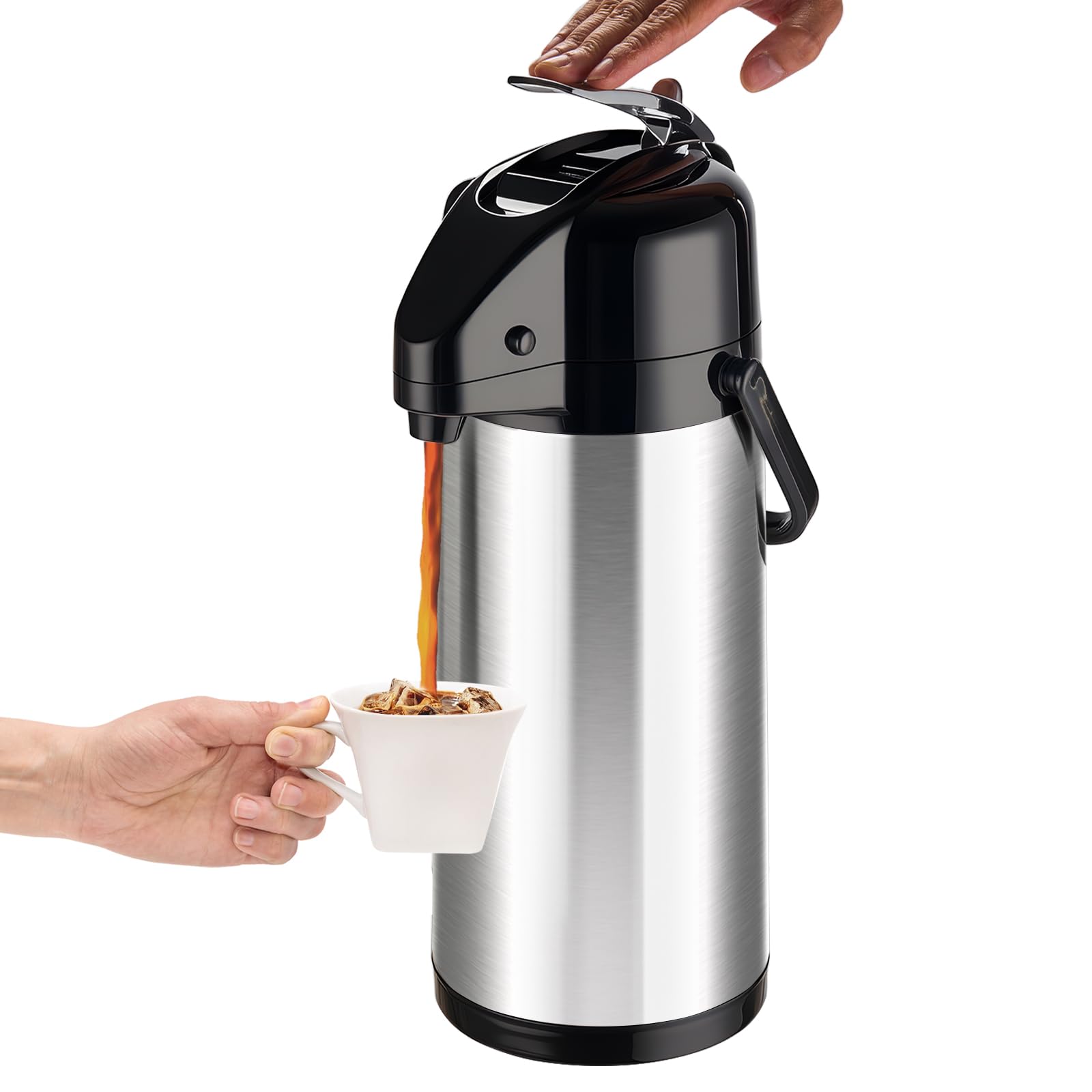 PARACITY Coffee Carafe With Pump, Stainless Steel Airpot Drink Dispenser