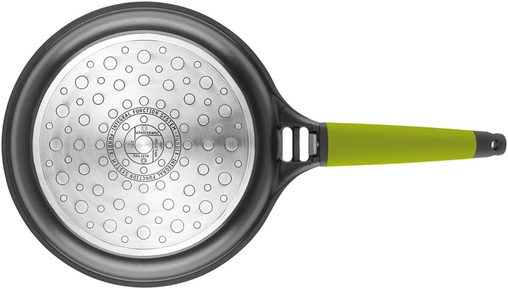 Fundix by Castey Nonstick Cast Aluminium Induction Fry Pan with Removable Kiwi Handle, 9-1/2-Inch