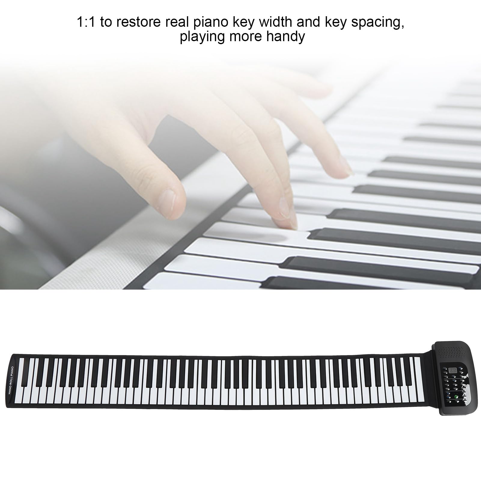 Tastiera di Pianoforte, Tastiera a 88 Tasti, Pianoforte Arrotolabile in Silicone 88 Tasti Tastiere di Pianoforte Arrotolabili Educativo per Pianoforte a Mano per Principianti