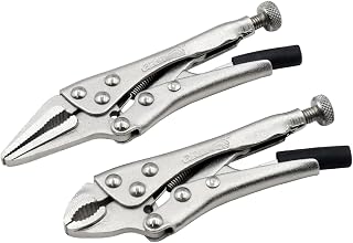 GRIP 2 pc Mini Locking Pliers - Heat Treated Steel - Nickel Plated - Locking Plier/Long Nose Locking Plier - Intricate Repairs - Home, Garage, Workshop