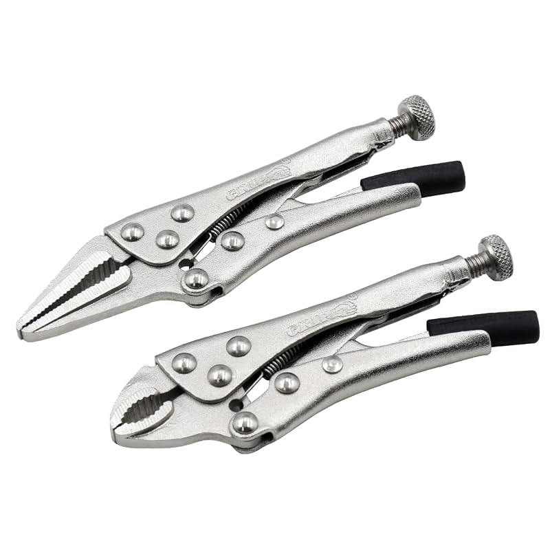 GRIP GRAND RAPIDS INDUSTRIAL PRODUCTS Kit de Alicates de Pressão Mini em Aço-Liga Niquelado, 2 Peças – Modelo 56030