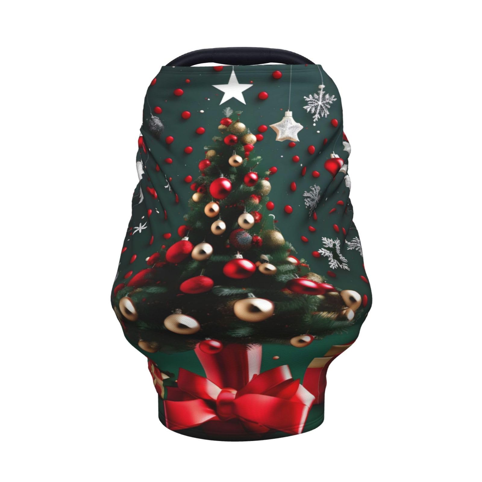 XZDHYZ Round Ball Christmas Tree Versatile full-print Stroller Chair Cover/Nursing Cover, specially designed for your baby, Black