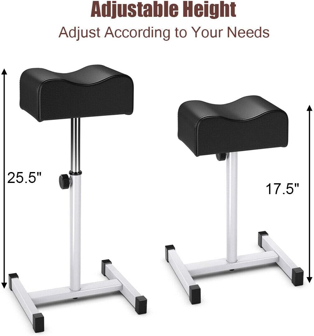 Giantex Pedicure Footrest Technician Nail Equipment, Salon Spa Beauty Footrest Home Pedicures with Height Adjustable Seat, Non-Slip Legs and Padded Seat Simple Assembly Manicure Stool(Black) : Beauty & Personal Care