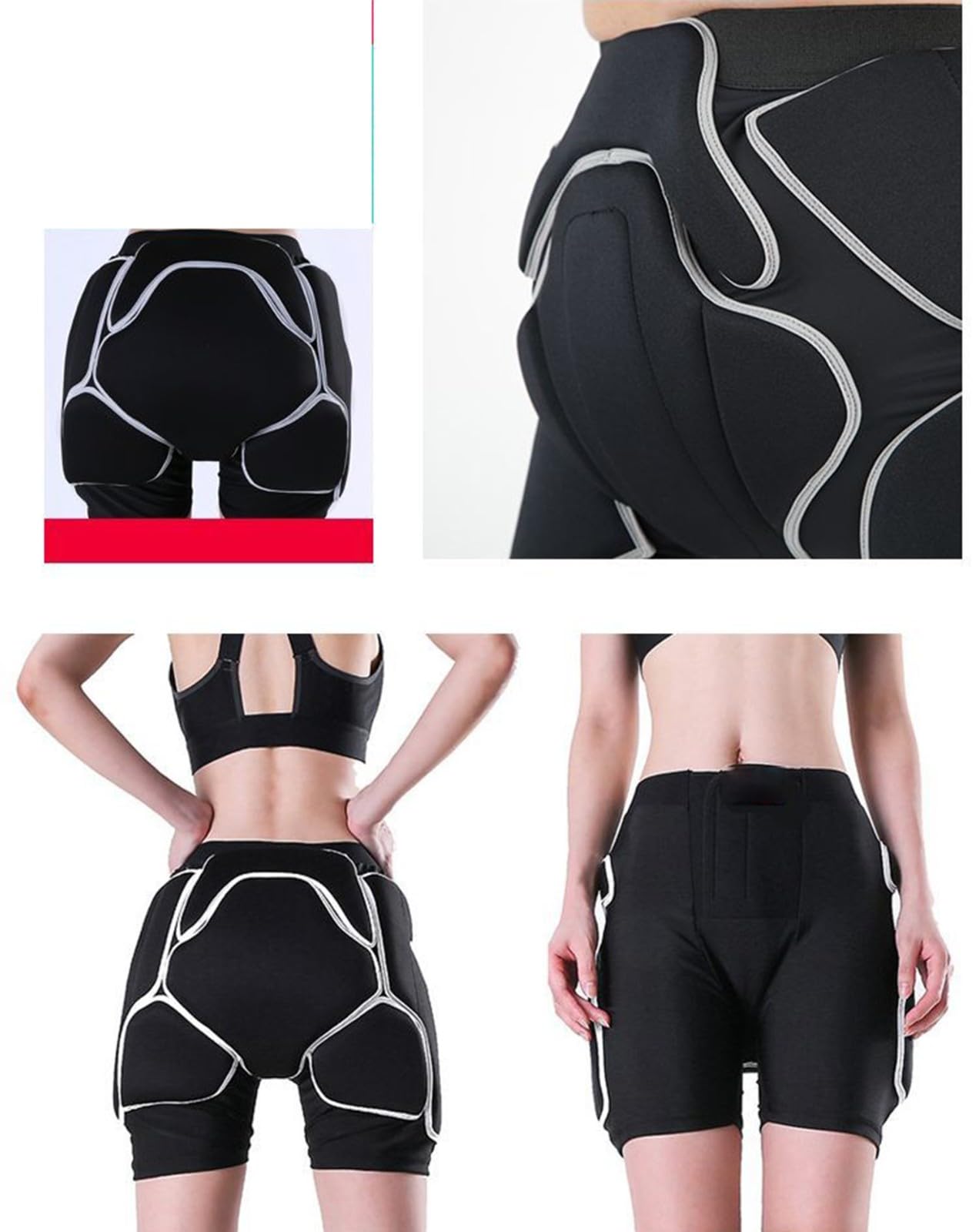 Pantaloncini con Protezione 3D per Anziani per L'anca, Pantaloncini Antiurto, Protezione Anticaduta per Persone con Mobilità Ridotta, Protezione per L'anca E Il Coccige L(Waist 81-86CM)