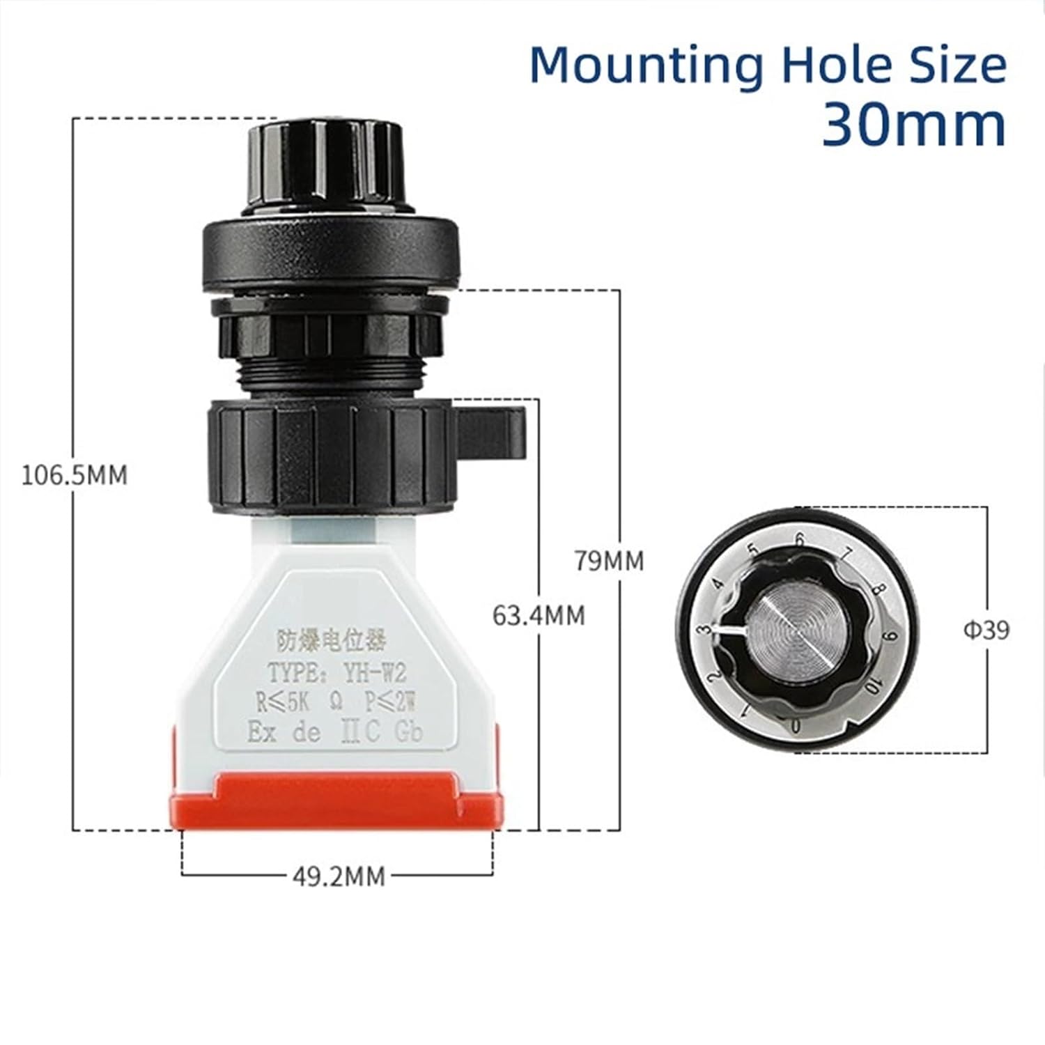 Potentiometer Switch Rotate Regulator Single Round 4.7K 10K 2W 1Pcs(Single Round 4.7k 2W)