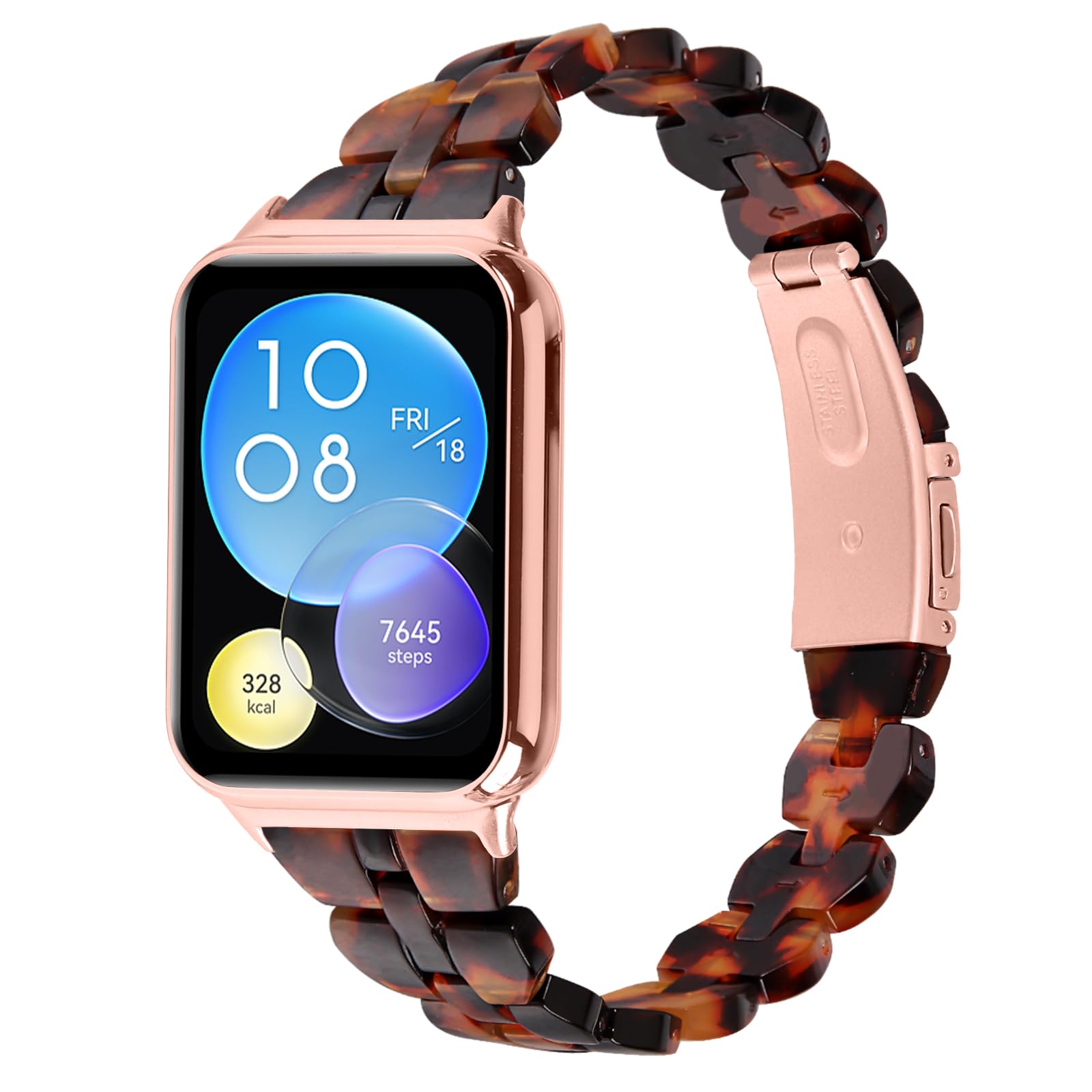 Modern Resin Strap Compatible with Xiaomi Smart Band 10 Pro Straps, Waterproof Wristband Bracelet Lightweight Sports Bands with Stainless Steel Clasp for Women Men — image 1